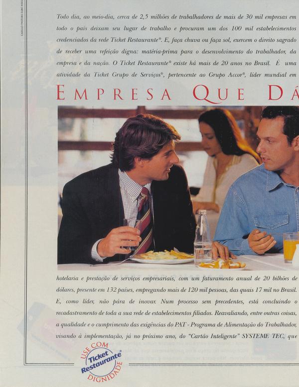Ticket Restaurante, o amigo do meio-dia.